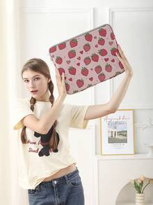 水果图案印花笔记本电脑保护套，笔记本电脑布套配件，柔软笔记本电脑保护套，柔软笔记本电脑套，笔记本电脑套，平板电脑套，收纳袋，笔记本电脑拉链套，电脑套，学校及商务办公 - 彩色 - 查看 2