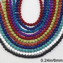 60pcs Colorful 6mm Volcanic Stone Beads, Suitable For DIY Jewelry Making, Bracelets, Necklaces, Home Decor Crafts, Handmade Accessories - DIY - View 3