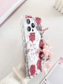 Pleciony pasek na bransoletę z falistą krawędzią w kolorze różowego złota, prosty, odporny na upadki, gruby futerał ochronny na telefon, kompatybilny z modelami 17/17 Pro/17 Pro Max, 16 XR/7/8, 15 Pro Max, 12 Pro Max, 13 Pro Max, 14 Pro Max, 13, 14, 11, 12P, 14, P11 Soft Shell, P12 odporny na upadki, XS, XR, 7/8P, 7/8 GES2 - Wielokolorowe - Zobacz 5