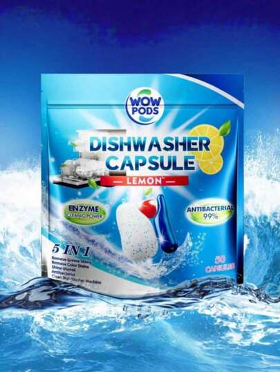 50pcs Multi-Functional Kitchen Cleaning Powder, Dishwasher Cleaner, Dishwashing Gel, Dishwashing Powder, Deodorizer, Heavy Duty Degreaser, Descaling Detergent Tablets, Suitable For Kitchen Cleaning, Multi-Scenario Use