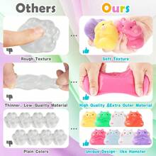 1Pcs Handmade Taba Hamster Stress Toys, Soft Sticky Silicone Fidget Toys For Adults & Kids, Cute Hamster Squeeze Toys, Sensory Anxiety Relief Toys For Party Favors & Gifts - 粉色 - 查看 4