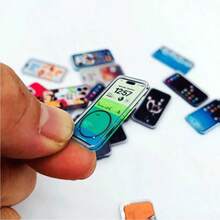 1:12 Scale Realistic Phone Model Prop - Double-Sided Printed Pattern, Multiple Colors Available, Durable Acrylic Material, Suitable For Doll House Decor, Furniture And Miniature Landscape Accessories, Designed With Fun And Exquisite Craftsmanship, Miniature Phone Decor, Phone Model Can Be Used As Food Accessories - Multicolor - View 7