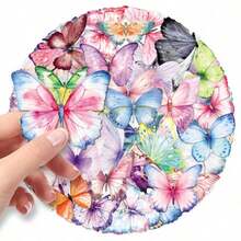 50 Butterfly Graffiti Transparent PET Stickers Creative Fresh And Simple Exquisite Dream DIY Hand Account Cup Refrigerator Stickers - Multicolor - View 2