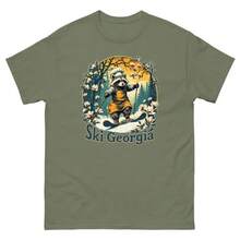 Camiseta de animal esquiador de mapache de Georgia - Negro - Ver 7