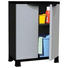 Armoire vidaXL en plastique 68x39x92 cm - Gris - Voir 1