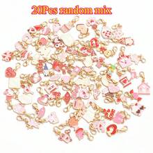 20pcs Valentine's Day Themed Keychain Set | Cupid's Hearts And Bouquet Zinc Alloy Pendants, Surprise Mix & Match | Exquisite Gift Set For Festivals And Parties - Multicolor - View 11