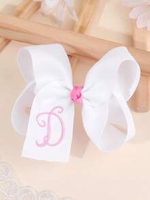 1个26字母蝴蝶结发夹，A-Z字母刺绣蝴蝶结发夹，白色芭蕾舞风格丝带发卡，适合女孩返校礼物、情人节礼物、青少年发饰 - 白色 - 查看 17