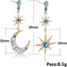 Mujer pendientes de árbol nest, con diseño de luna y estrellas, zirconia cúbica, hipoalergénicos - como en la foto - Ver 2