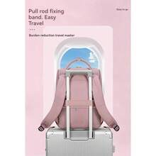 New 4-Piece Multifunctional, Large-Capacity Women's Backpack, Perfect For Business Trips And Travel - 2703 Black Backpack + 14/20-inch Leaf Embossed Trolley Case - View 6