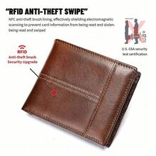 Genuine Leather RFID Anti-Theft Brush Wallet Top Layer Cowhide High-End Business Wallet Classic Fashion Multi Slot Wallet Fall Men's For Man Wallet Christmas Gifts Gift Thanksgiving Vintage Gifts For Men Wallet Purse Wallet Small Wallet Men Wallet Leather - 咖啡 - 查看 6