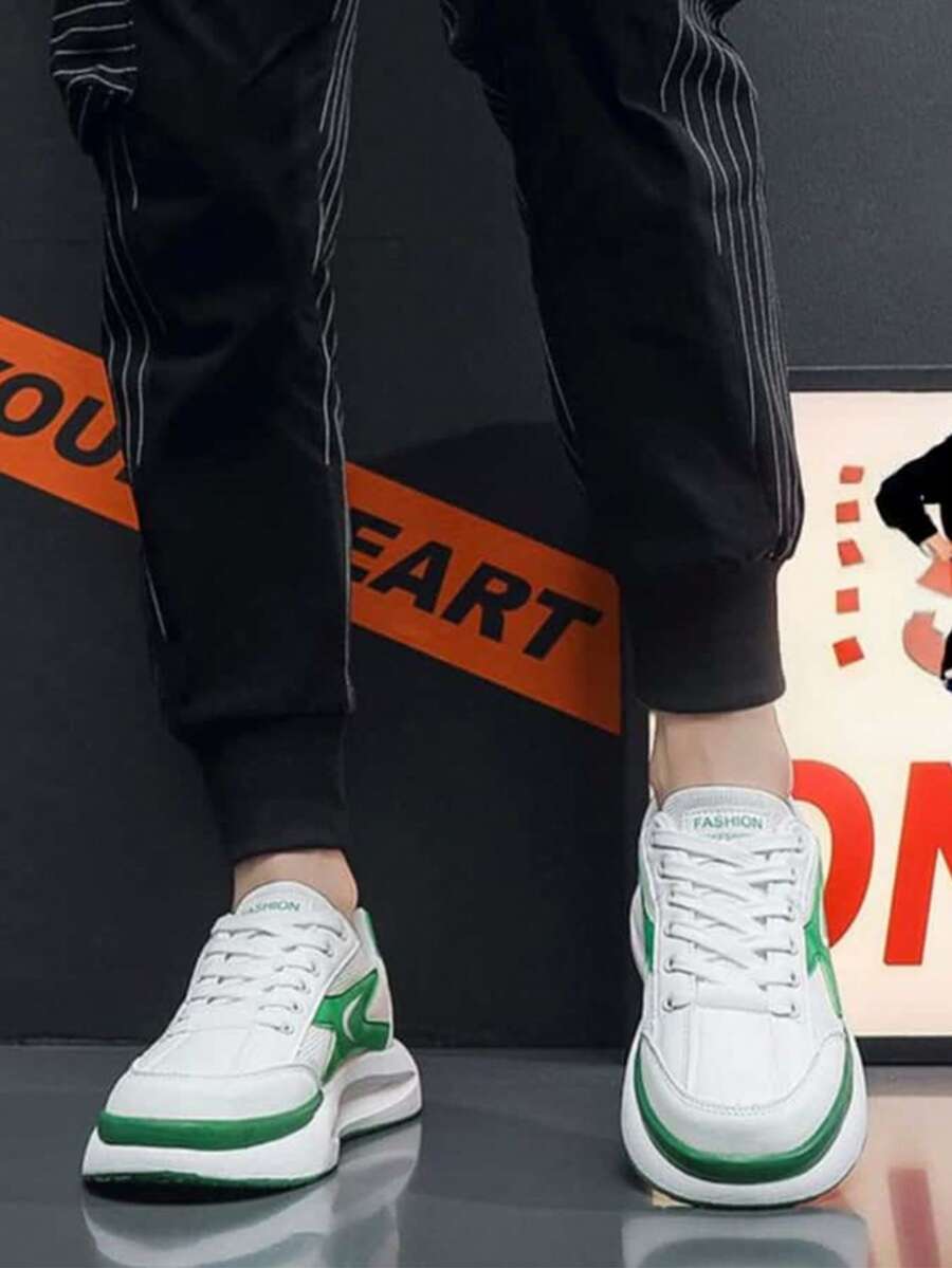 2025秋冬新款篮球运动鞋、男士休闲运动鞋、厚底运动鞋、跑步鞋 - 白色 - 查看 1