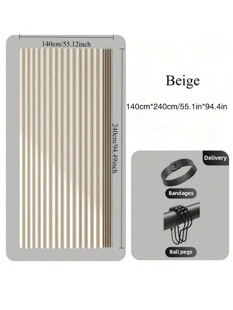 1 Peça Divisória de Cortina Dobrável Sem Haste, Cortina de Porta Versátil para Esconder Imperfeições, Divisória de Cortina Dobrável para Quartos Alugados, de Alta Qualidade, Adequada para Sala de Estar, Janelas de Quarto e Outros Cenários - Multicolorido - Visão 14