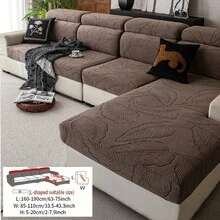 1pc Leaf Design Sofa Slipcover, High-End Non-Slip Living Room Couch Cover, Machine/Hand Washable, Pet-Friendly, Suitable For All Seasons, Home, Kitchen, Bedroom, Office Use - Brown - View 7