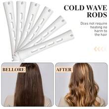 QY- Professional 48 Pcs Cold Wave Perm Rods Curlers Women's LongandShort Plastic Styling Hair Rollers Kit With 350 Perm Papers 6 Duckbill Clips 2 Pintail Combs Salon Home Hairdressing Tools Curling Waving -3788 - 如圖 - 查看 6