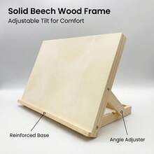 1 Pc Art Student-Specific Wooden Folding Easel With Adjustable Inclined Drawing Board, Capable Of Serving As A Drawing, Writing And Bookshelf, Portable And Stable Without Occupying Space. Made Of Durable Wood Fiber Board. - Multicolor - View 7