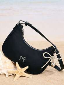 新月形单肩包 - 简约菲奥娜单色复古设计手提包 | 多功能斜挎包，适合女性、年轻女士、大学生、上班族 | 开斋节和斋月礼物之选 | 完美适用于购物、工作、商务、旅行、户外活动、日常通勤、大学校园、周末郊游、野餐、逛市 | 时尚、轻便、容量大，是阿拉伯女性的时尚配饰，风格端庄，适合伊斯兰节日装扮、家庭聚会，也是送给她、姐妹、朋友的理想礼物 - 彩色 - 查看 7