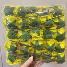 Arranjo Floral Artificial de Rosas para Decoração Doméstica, Buquê com 25 Hastes para o Dia dos Namorados - Amarelo - Visão 4