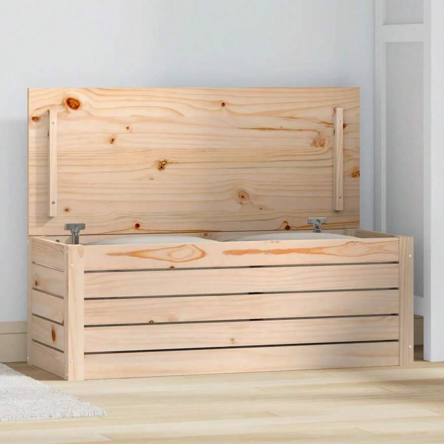 vidaXL Camera da letto 89x36,5x33 cm Legno massiccio in legno - Castano - Visualizzare 1