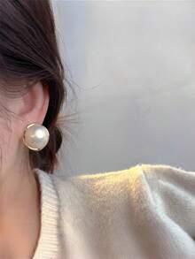 5 Pairs Luxury Geometric Faux Pearl Stud Earrings, Delicate Minimalist Floral Earring Set, Suitable For Women's Daily And Holiday Wear