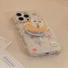 GUCADI 1件装磁吸透明卡通动物手机壳，亚克力防摔硬壳，高端个性化设计，兼容苹果手机 - 彩色 - 查看 8