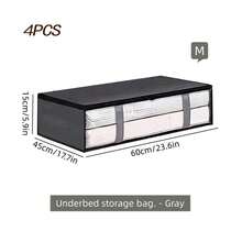 无纺布软布收纳袋，无钢架毛毯收纳袋，床底收纳袋，衣物毛毯收纳袋，大容量移动收纳箱，适用于卧室收纳 - 灰色 - 查看 9