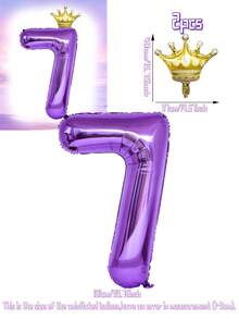 2 Stück 40-Zoll Lila 0-9 Zahlen + Goldene Krone Folienballons Set, geeignet für Geburtstagsfeiern, Jahrestags-Dekoration - Verschiedenfarbig - Übersicht 13