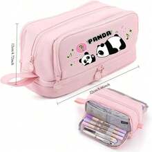 Panda Cute Design Fine Pointed Pen, High Value Ins Style, Durable Black Ink, Simple & Elegant, Ideal For, Gift For Her, Panda Gifts,Large-Capacity Multi-Layer Pencil Case,Back To School Supplie Essentials Office Supplies Valentine's Day Gifts