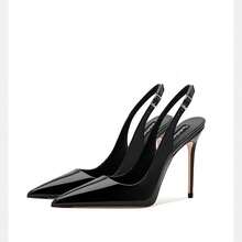 Sandales à talons hauts enrobé noir pour femmes, nouveau modèle au look affirmé et talons hauts sexy - Noir 10 cm - Voir 4
