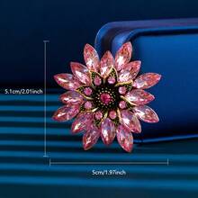 1pc Elegant Sunflower & Daisy Flower Zinc Alloy Rhinestone Brooch, Suitable For Women's Daily, Party, And Event Wear - Flowers - View 5
