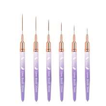 Nail Art Liner Brushes, 6Pcs Painting Nail Art Brush Set Nail Dotting Drawing Tool For Long Lines, Thin Details, Fine Drawing - Multicolor - View 4