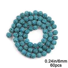 60pcs Colorful 6mm Volcanic Stone Beads, Suitable For DIY Jewelry Making, Bracelets, Necklaces, Home Decor Crafts, Handmade Accessories - DIY - View 10