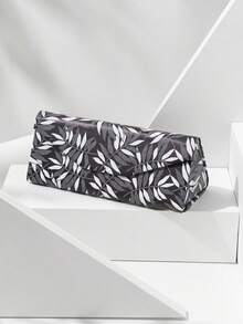 1 pieza Estuche plegable para gafas con estampado de hojas, diseño geométrico, casual y portátil, unisex - Multicolor - Ver 10