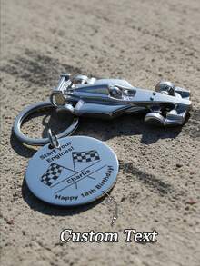 Móc khóa xe đua cá nhân hóa - Quà tặng chủ đề xe đua khắc laser theo yêu cầu, món quà Giáng sinh hoàn hảo cho người yêu xe, quà sinh nhật và quà tặng khắc laser cá nhân hóa. - Nhiều màu - Xem 2