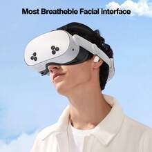 Meta Quest 3S 面罩替换件 - 防汗 PU 泡沫垫，透气设计，提升 VR 舒适度，VR 头显配件 | 符合人体工学的头戴式设备 | 可调节头带，虚拟现实配件