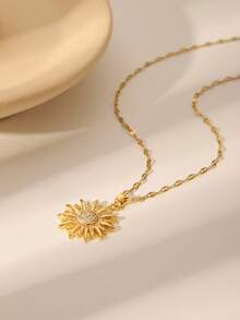 1 chiếc dây chuyền mặt dây chuyền hình phượng hoàng, mặt trời, mắt ác, cá và hoa dành cho nữ, làm bằng thép không gỉ 316L, quà tặng trang sức thời trang. - Vàng - Xem 7