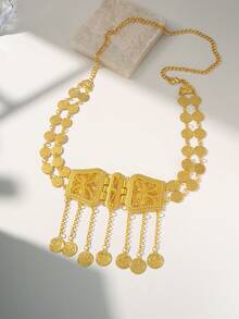 Herseygold 1 件镀金库尔德土耳其女士腰链，图腾流苏腰带，女孩长裙配饰，节日礼物 - 金色2 - 查看 11