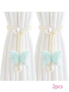 1/2件装可爱蝴蝶樱花装饰窗帘绑带，门帘，咖啡帘，遮阳帘，蚊帐帘绑带，迷人公主房装饰收纳带，婴儿房装饰 - 彩色 - 查看 19