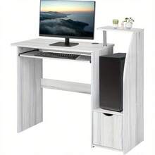 Computer Desk, Home Office Desk With Sliding Keyboard Tray And Storage Drawer, 98 Cm Gaming Desk, Study Writing Versatile Desk, 98x85x40cm - Oak - View 7