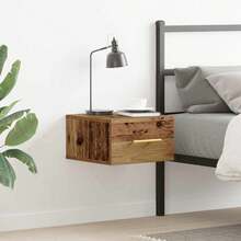 vidaXL Armário de cabeceira Bois antigo 35 x 35 x 20 cm Bois d'ingénierie - Castanho - Ver 1
