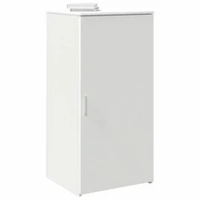 vidaXL Armoire de rangement blanc 50x45x103,5 cm ingénierie du bois - Blanc - Voir 1