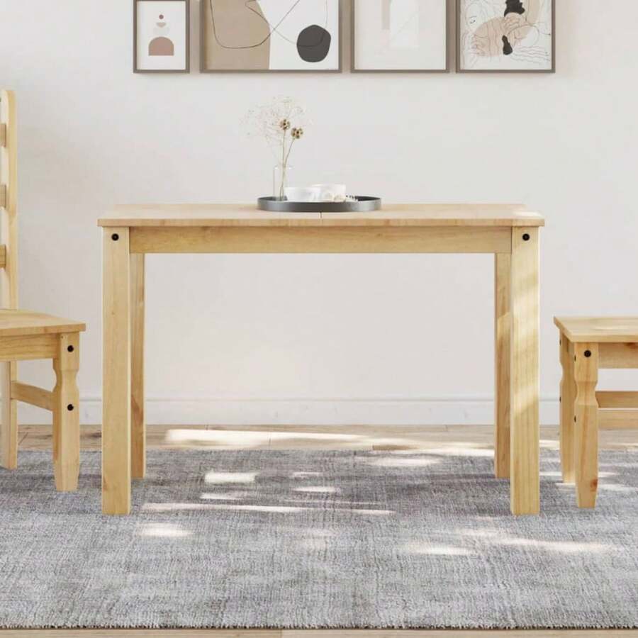 vidaXL Mesa de manjedoura panamá 117x60x75 cm madeira maciça de alfinete - Castanho - Ver 1