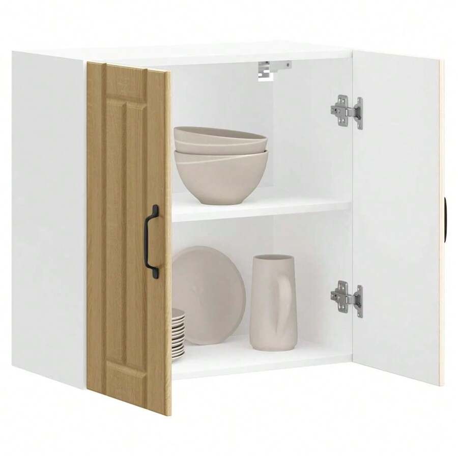 vidaXL Armoire murale de cuisine Lucca chêne sonoma bois ingénierie - Tabac - Voir 1