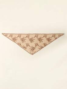 1件装女士刺绣花卉三角围巾，百搭纯色披肩，时尚轻盈祈祷头巾，适合日常佩戴 - 彩色 - 查看 10