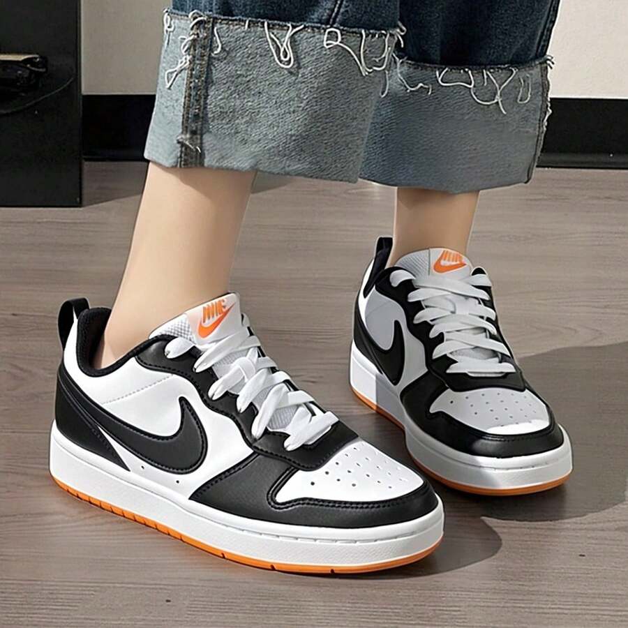 Nike 青年男女通用 COURT BOROUGH 菠萝休闲运动鞋 - 黑與白 - 查看 1