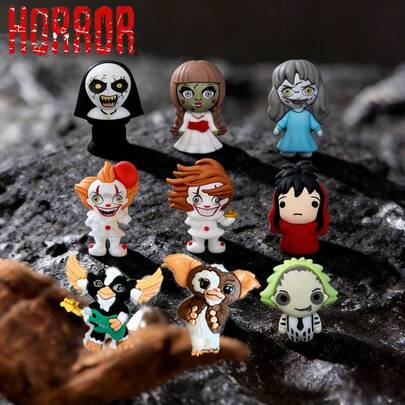 Warner Bros 1PC WB Officially Licensed 65mmHorror Gravity Capsule Blind Box Set - Pennywise/Beetlejuice/IT Monsters Spooky Home Party Decor Thanksgiving Christmas Gift For Fans