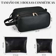 Travel Cosmetic Bag, Waterproof Skin-friendly, Versatile with 2 Mini Makeup Bags, Large Capacity and Portable - como en la foto - Ver 3