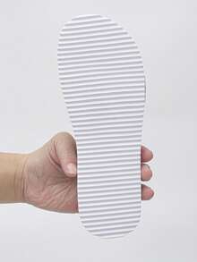 1 Pair Women's Bohemian Style Woven Flat Sandals, Comfortable & Lightweight, White Strap Beach Slippers, Suitable For Summer Daily Wear And Beach - White - View 9