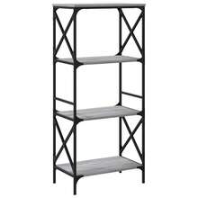 vidaXL 4-stöckiges Bücherregal Sonoma Grau 59x35x132 cm - Grau - Übersicht 6