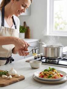 1 pieza Prensa de ajo resistente, trituradora y picadora de ajo profesional, herramienta de prensa de ajo ergonómica con mango de fácil presión, accesorio de cocina, prensa de jengibre, picadora de verduras, accesorio de cocina esencial - Multicolor - Ver 5