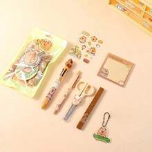 水豚迷你文具套装 - 多样实用的学习用品套装，完美的返校礼物，至少包含5种款式，学生理想之选 - 小巧实用的返校文具套装 - 彩色 - 查看 5